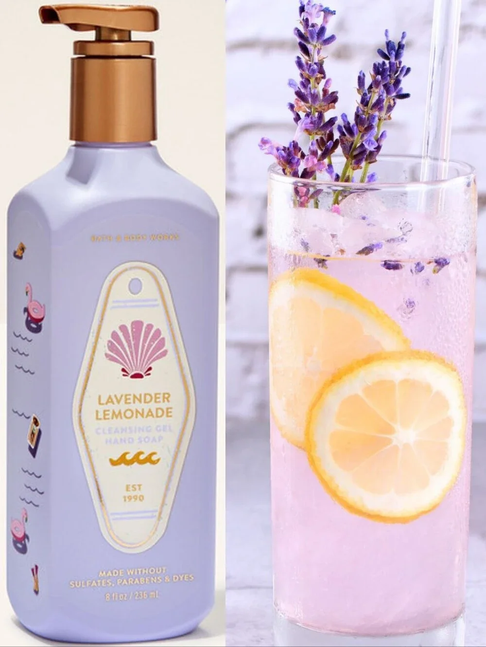Bath & Body Works Lavender Lemonade Gel Hand Soap 8oz New RARE